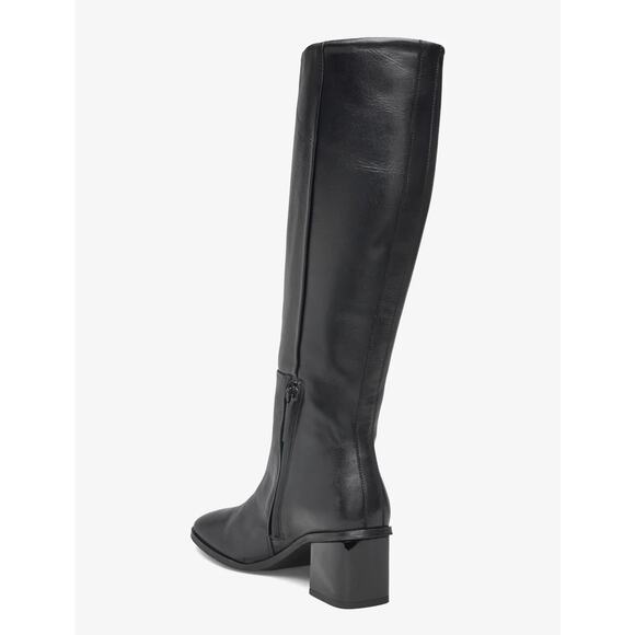 Anne Klein Heel Knee Boot Heeled Dress Boots Leather Black Size 9 NWOT - Picture 2 of 11